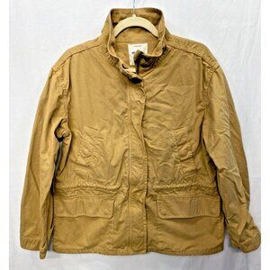 MADEWELL Prospect Sahara Canvas Tan Utility Jacket Women Sz M Full Zip Tie Waist